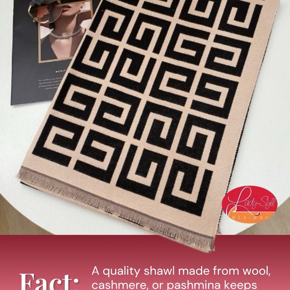 Geometric Pattern Shawl - image 1